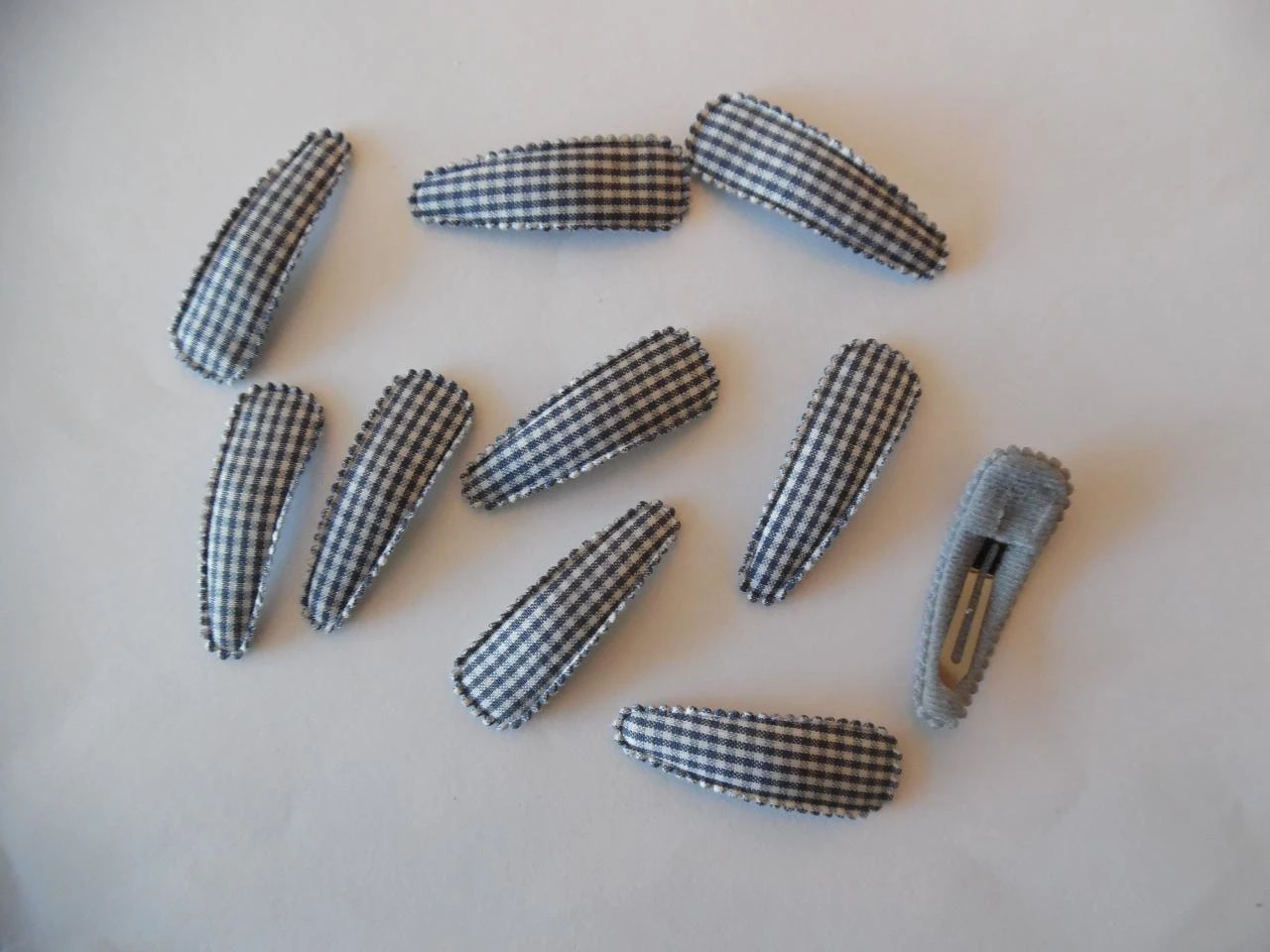 Partij 10 haarspeldjes 5 cm grijs geruit